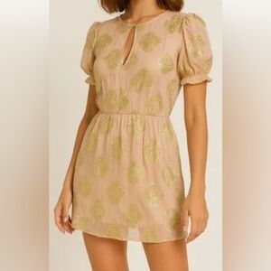 Elegant Gold and Pink Women's Dress